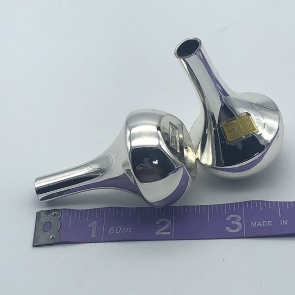 Mid Century Silver Onion Tiny Taper Candle Holder Set Quist Danish West Germany - Picture 10 of 11